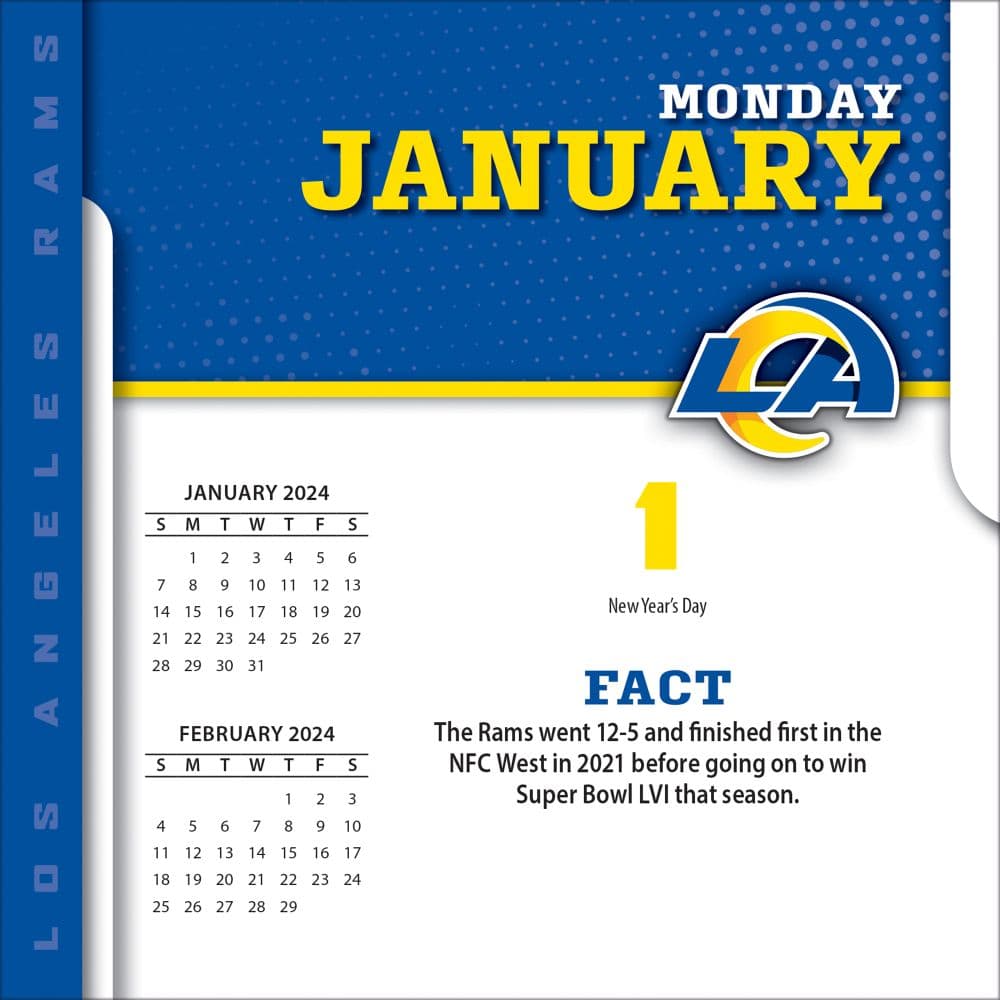 Los Angeles Rams 2024 Desk Calendar