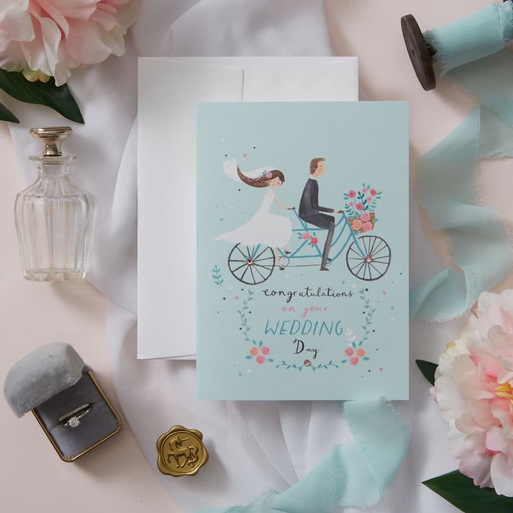 Tandem Bicycle Wedding Card Seventh Alternate Image width=&quot;1000&quot; height=&quot;1000&quot;