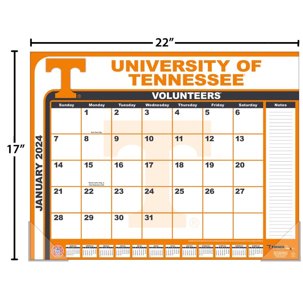 Tennessee Volunteers 2024 Desk Pad
