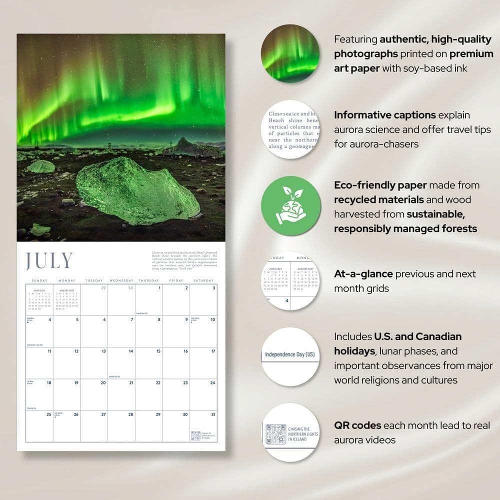 Northern Lights 2027 Wall Calendar Third Alternate Image