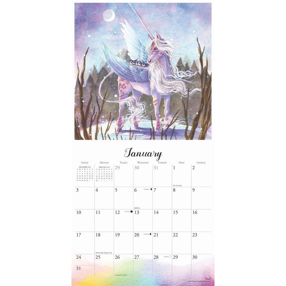 Unicorns Burrier Wall Calendar - Calendars.com