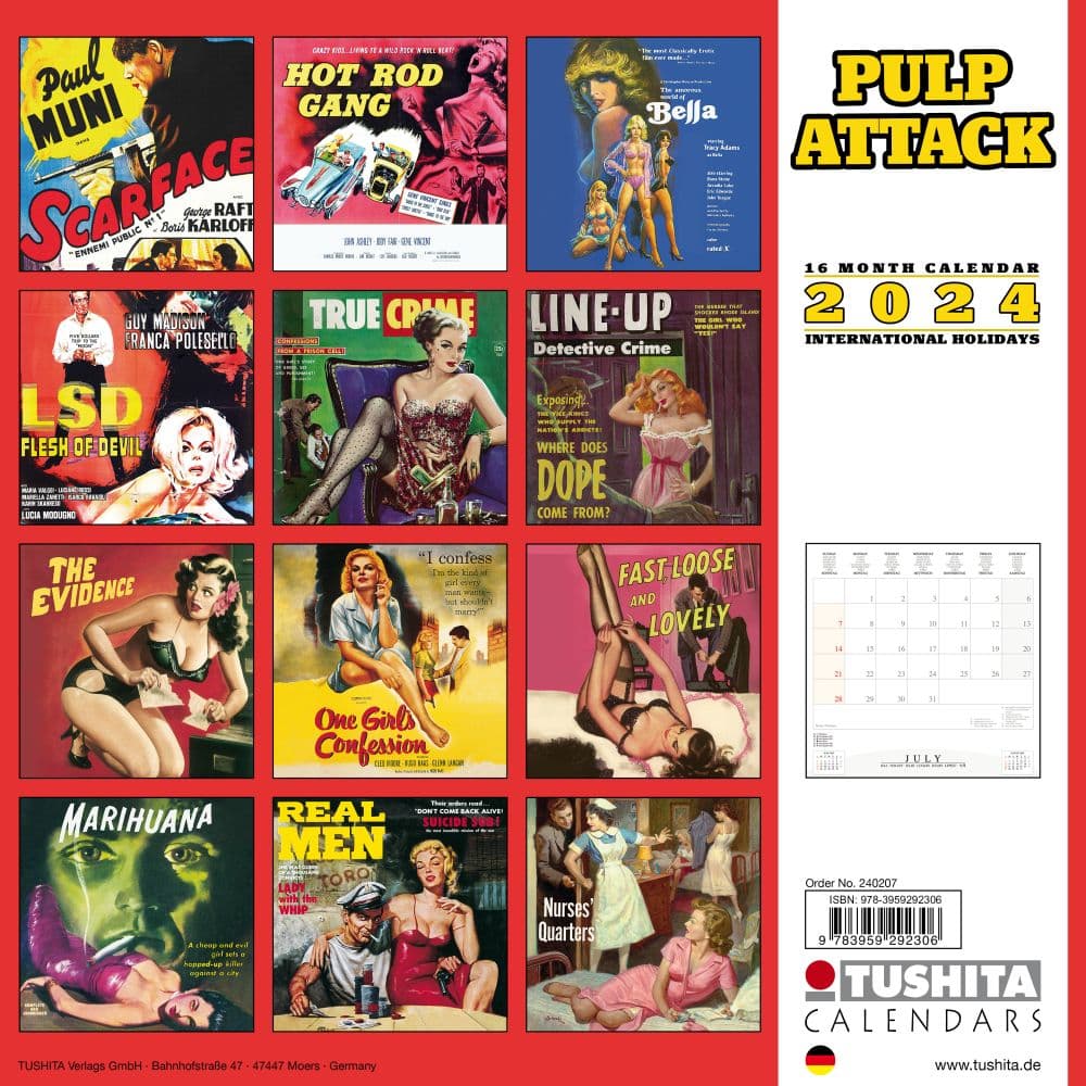 Pulp Attack 2024 Wall Calendar First Alternate Image width=&quot;1000&quot; height=&quot;1000&quot;