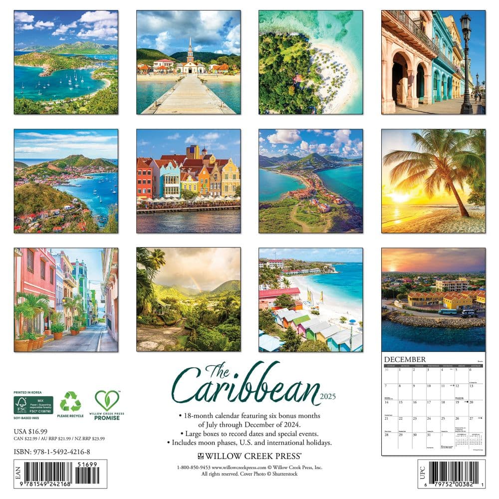 Caribbean 2025 Wall Calendar