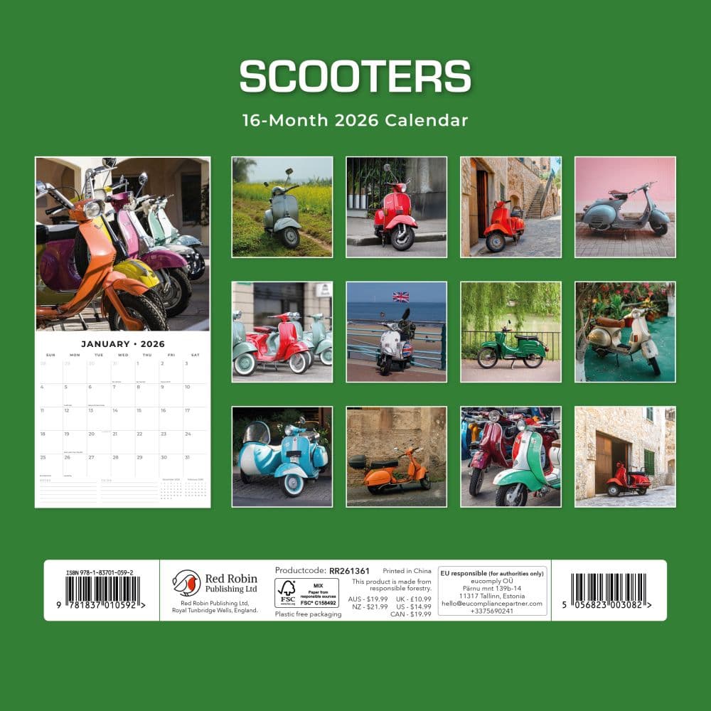 Scooters 2026 Wall Calendar First Alternate Image