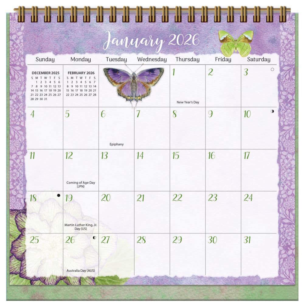 Butterflies 2026 Easel Desk Calendar by Jane Shasky Fourth Alternate Image