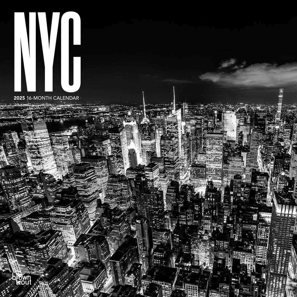 New York City Black and White 2025 Wall Calendar Main Image