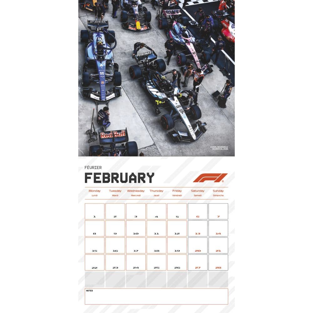 Formula 1 2027 Wall Calendar Second Alternate Image