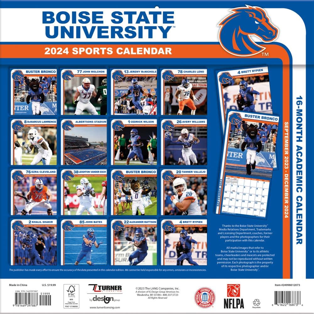 Boise State Broncos 2024 Wall Calendar First Alternate Image width=&quot;1000&quot; height=&quot;1000&quot;
