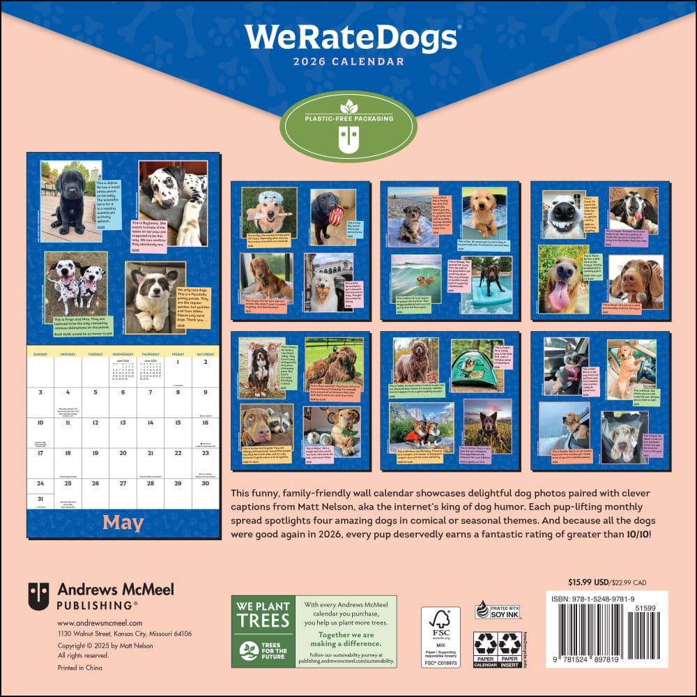 We Rate Dogs 2026 Wall Calendar First Alternate Image