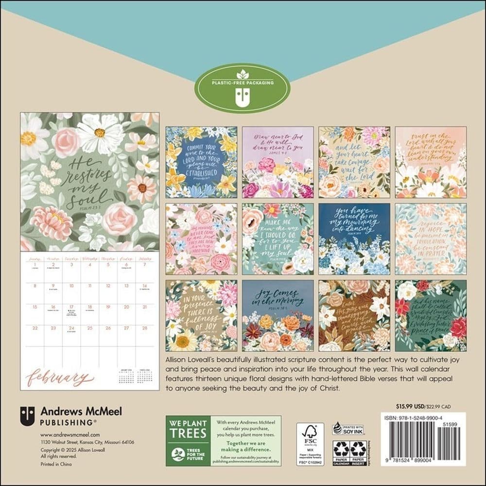 Scriptures and Florals 2026 Wall Calendar First Alternate Image