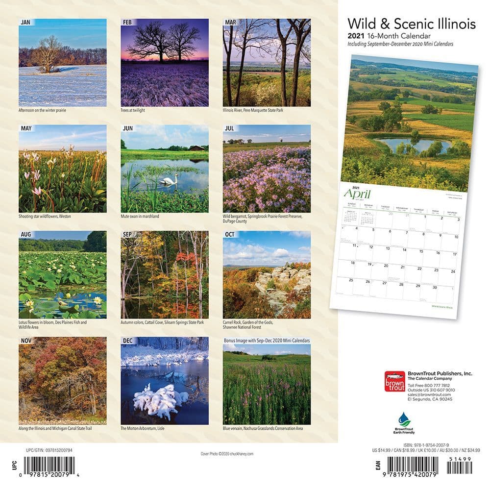 Illinois Wild And Scenic Wall Calendar - Calendars.com