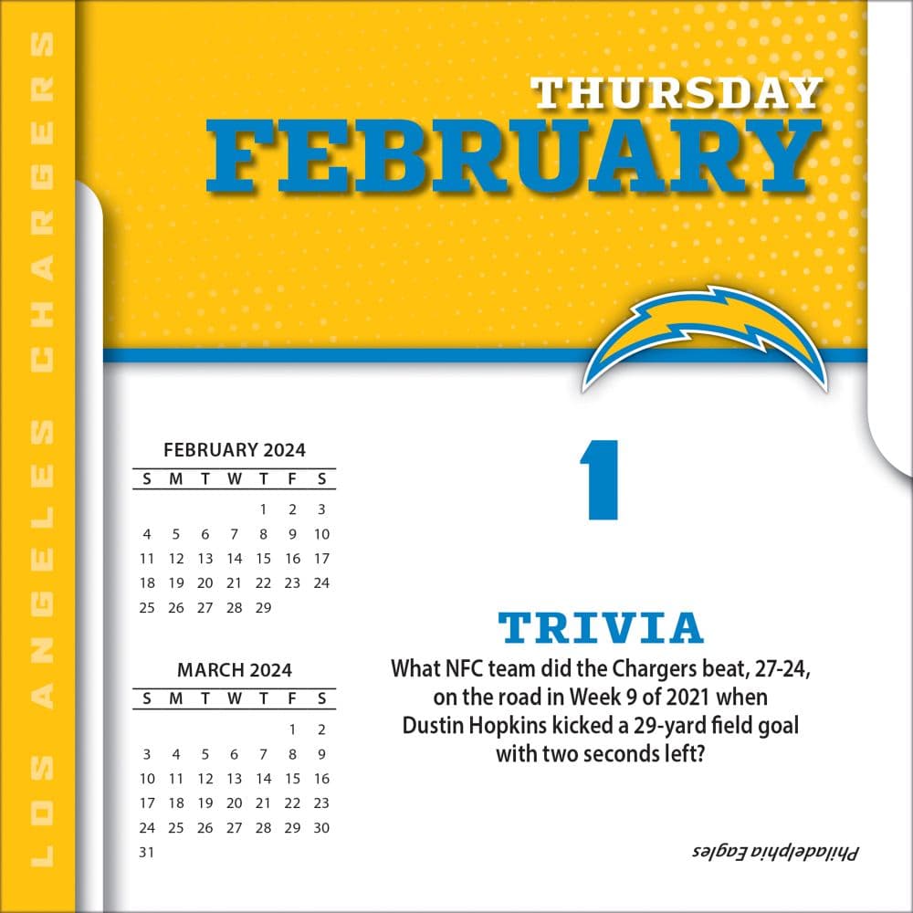 Los Angeles Chargers 2025 Desk Calendar