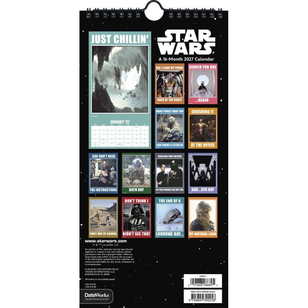 Star Wars 2027 Vertical Wall Calendar First Alternate Image