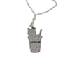 image White Cat in Strawberry Cup Necklace Silver back