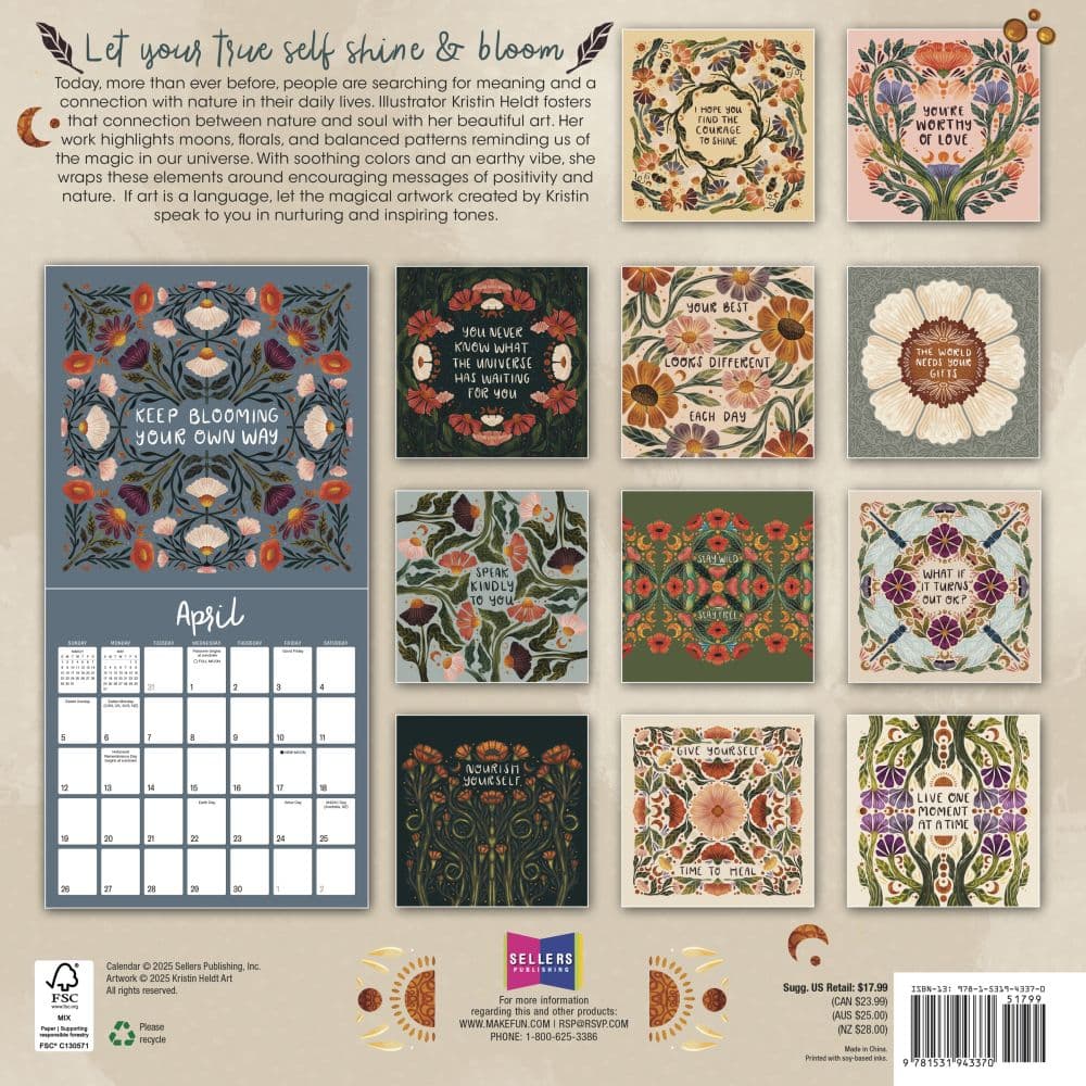 Nature and Hope By Kristin Heldt 2026 Wall Calendar First Alternate Image