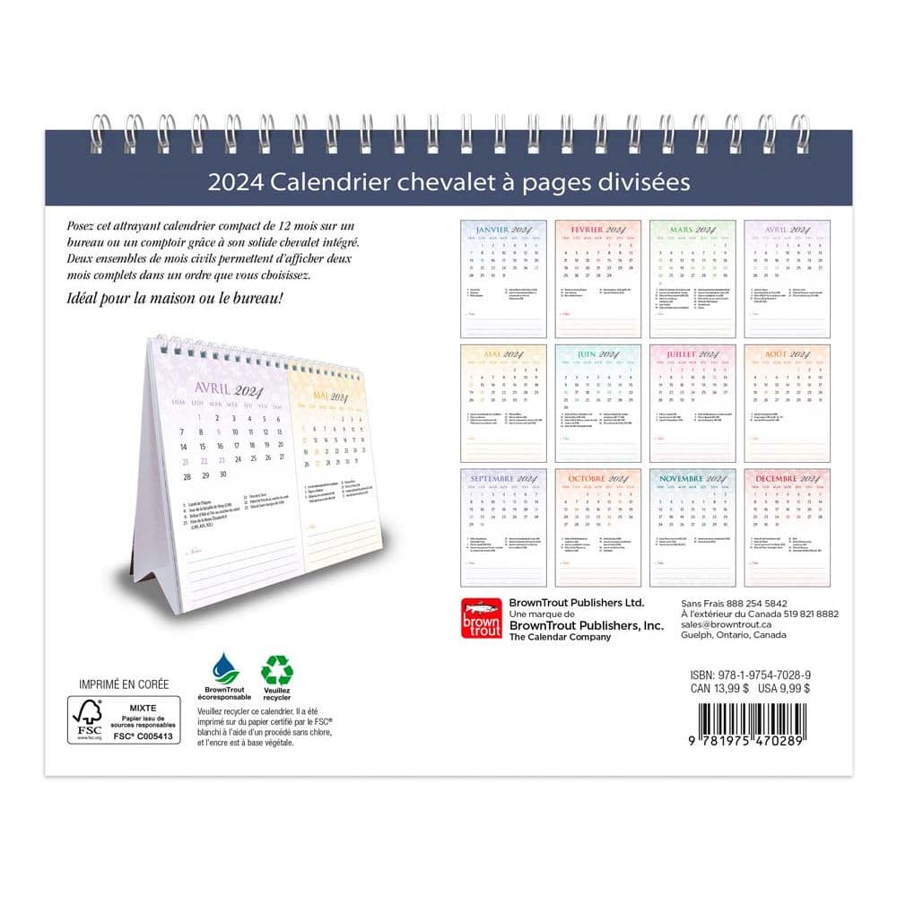 Motifs 2024 Easel Desk Calendar - Calendars.com