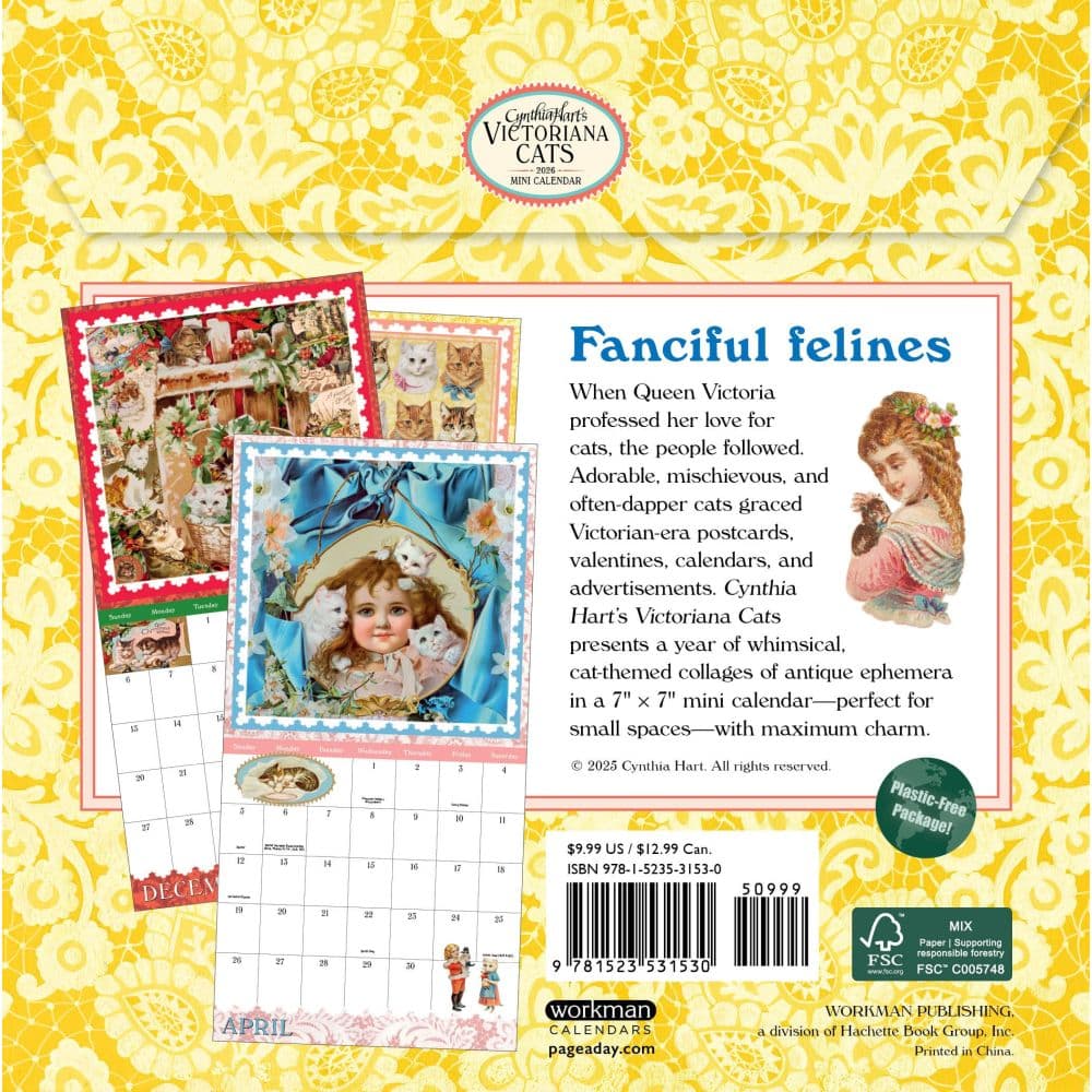 Victoriana Cats 2026 Mini Wall Calendar First Alternate Image