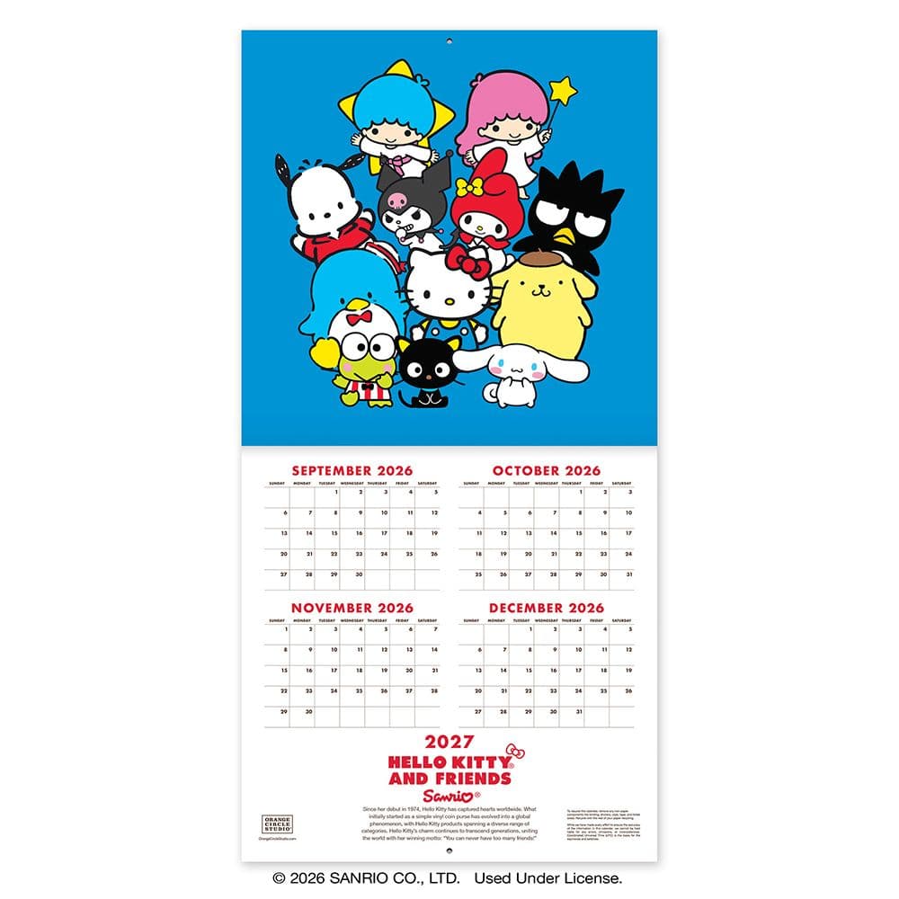 Hello Kitty and Friends Retro 2027 Wall Calendar Second Alternate Image
