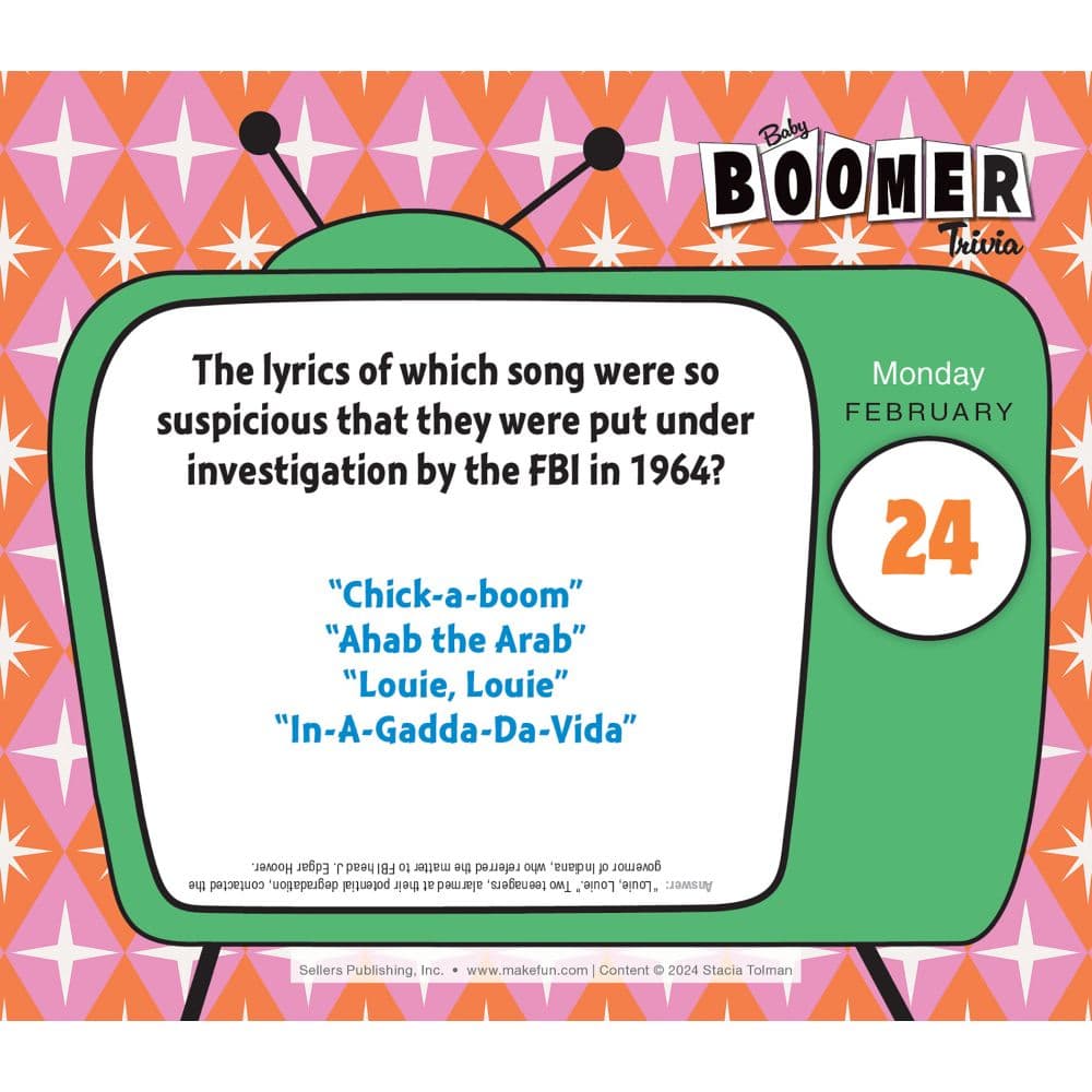 Baby Boomer Trivia 2025 Desk Calendar Third Alternate Image width=&quot;1000&quot; height=&quot;1000&quot;