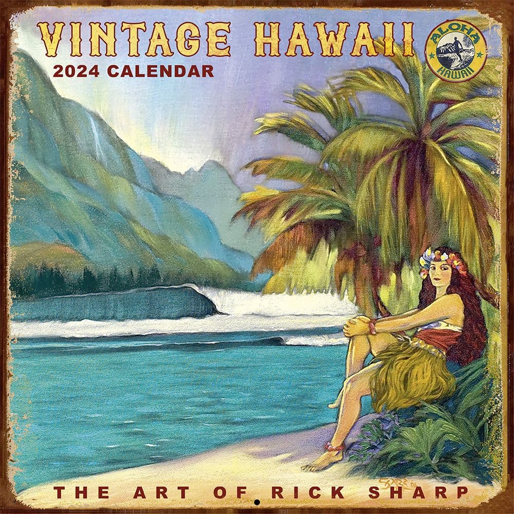 Vintage Hawaii Rick Sharp 2024 Wall Calendar Main Image