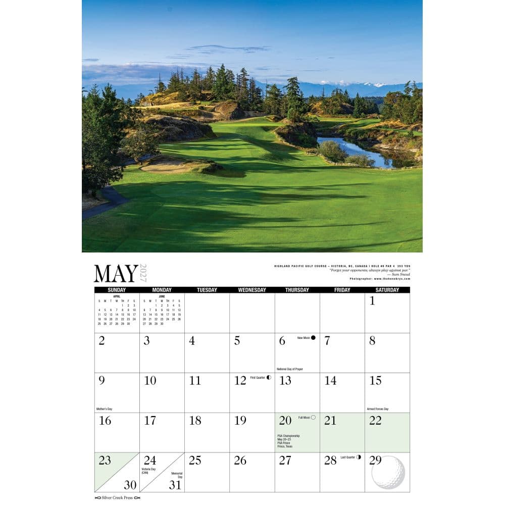 Golf 2027 Wall Calendar Second Alternate Image