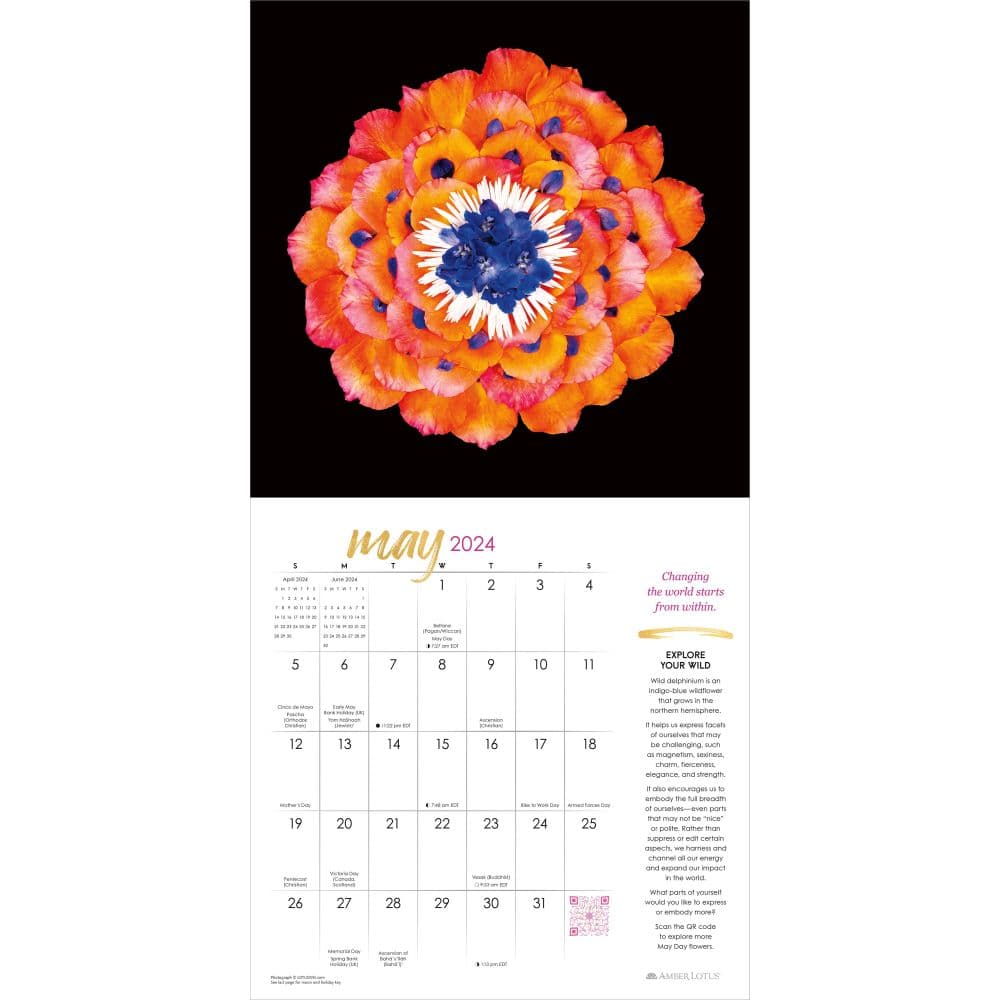 Flower Rituals 2024 Wall Calendar