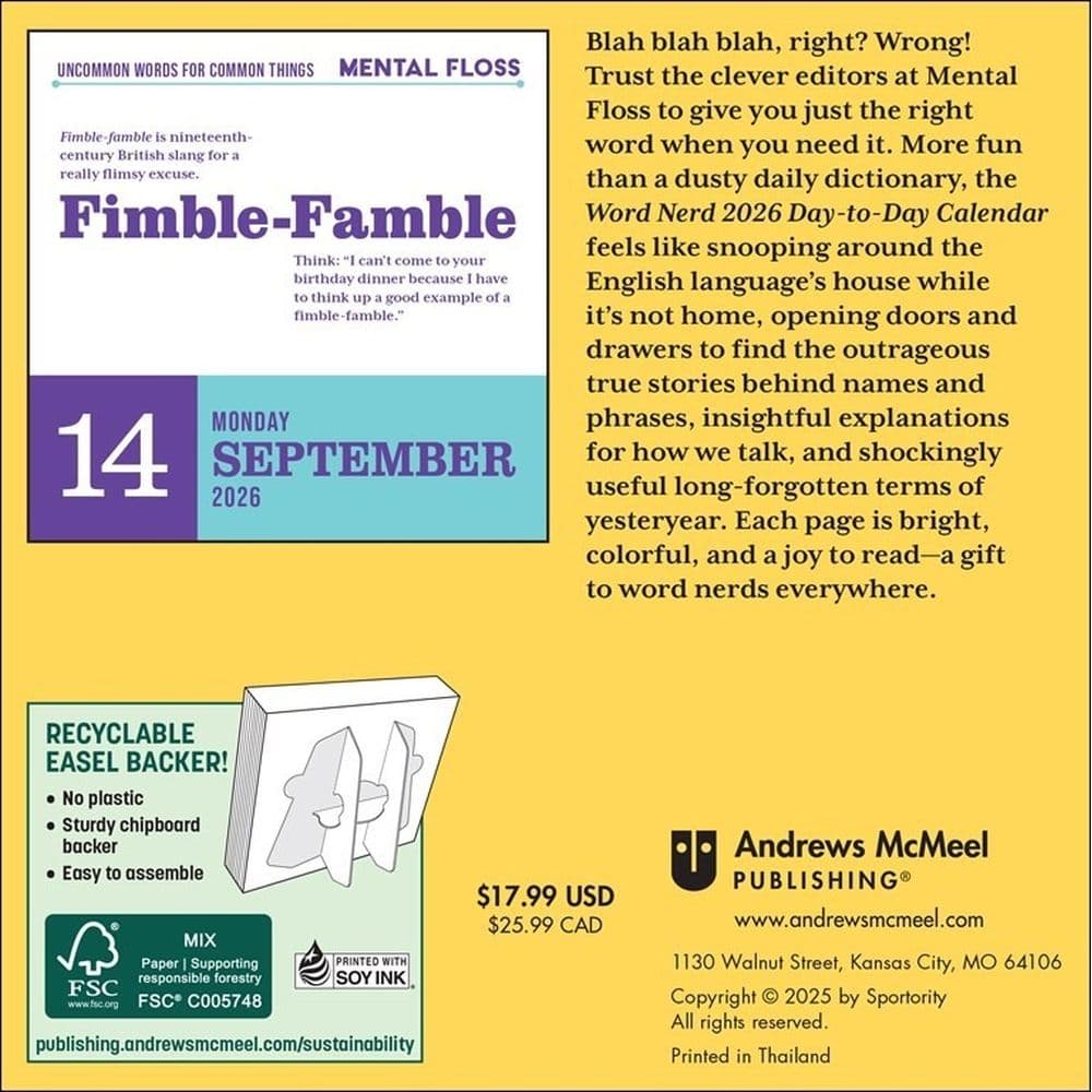 Word Nerd 2026 Desk Calendar First Alternate Image