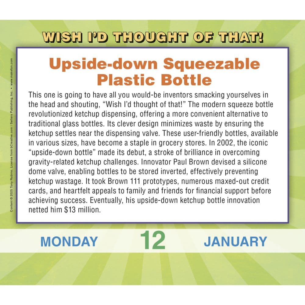 Wish Id Thought Of Inventions 2026 Desk Calendar Second Alternate Image