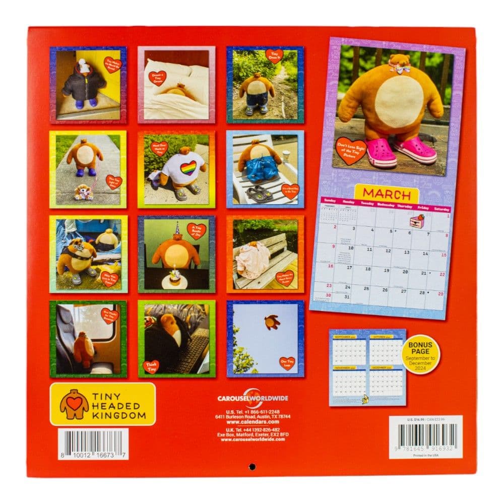 Tiny Headed Kingdom 2024 Wall Calendar Back Cover