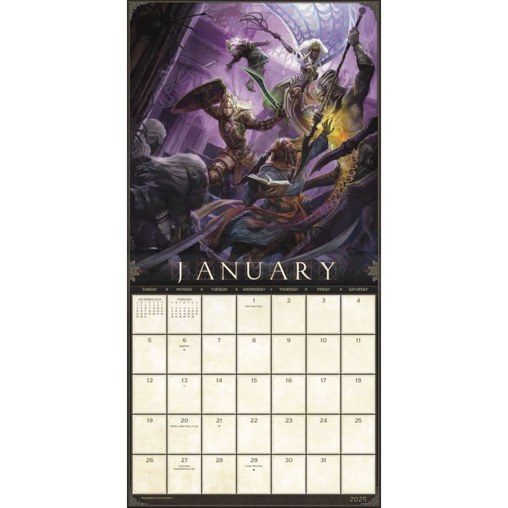 Dungeons and Dragons Classic 2025 Wall Calendar Alt2