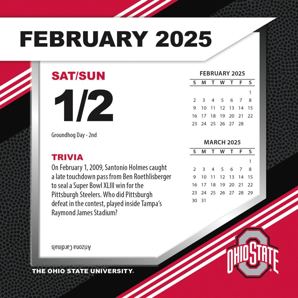 COL Ohio State Buckeyes 2025 Desk Calendar Second Alternate Image