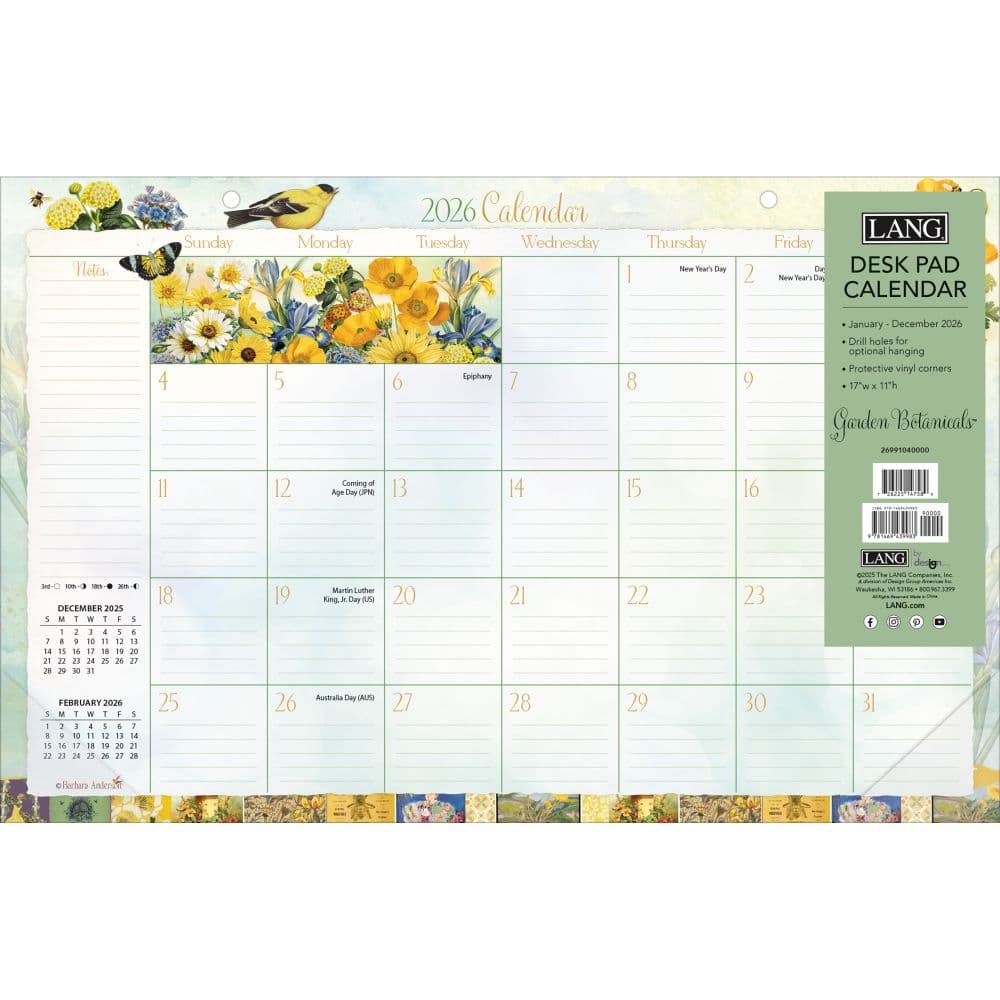 Garden Botanicals 2026 Desk Pad Main Image