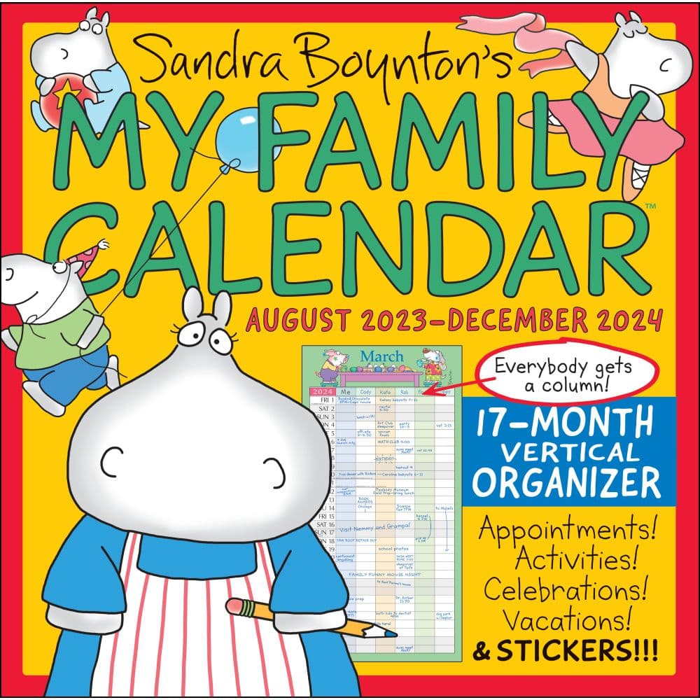 My Family Boynton Calendar 2024 Wall Calendar Front cover width=&quot;1000&quot; height=&quot;1000&quot;