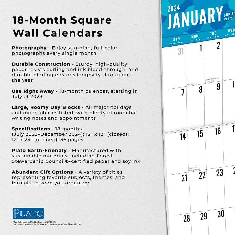 Large Print 2024 Wall Calendar Alternate Image 4