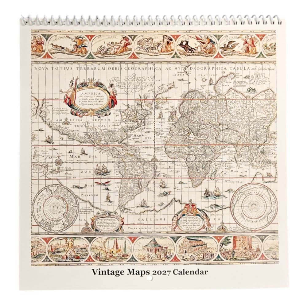 image Vintage Maps 2027 Wall Calendar Main Product Image