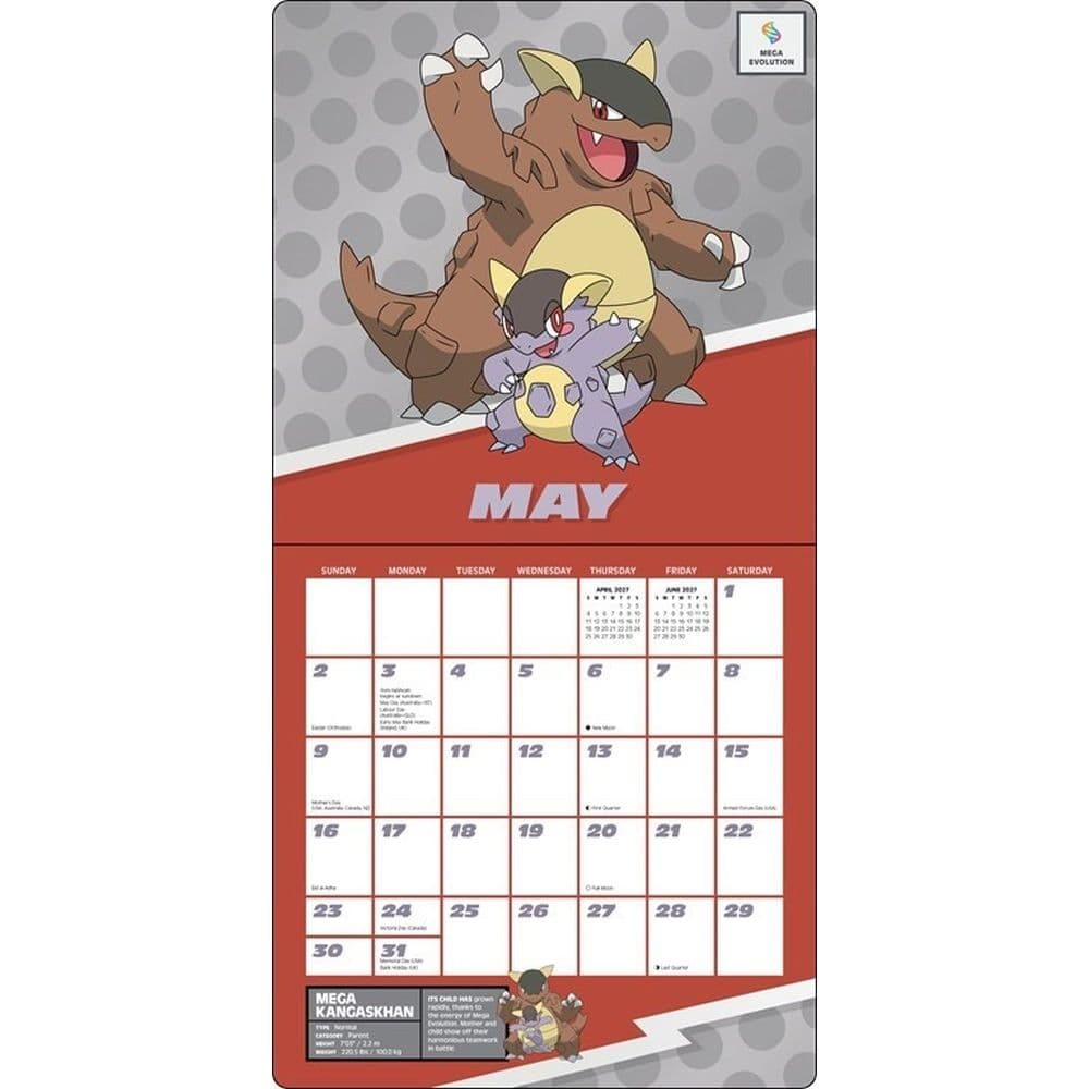 Pokemon 2027 Wall Calendar Fourth Alternate Image