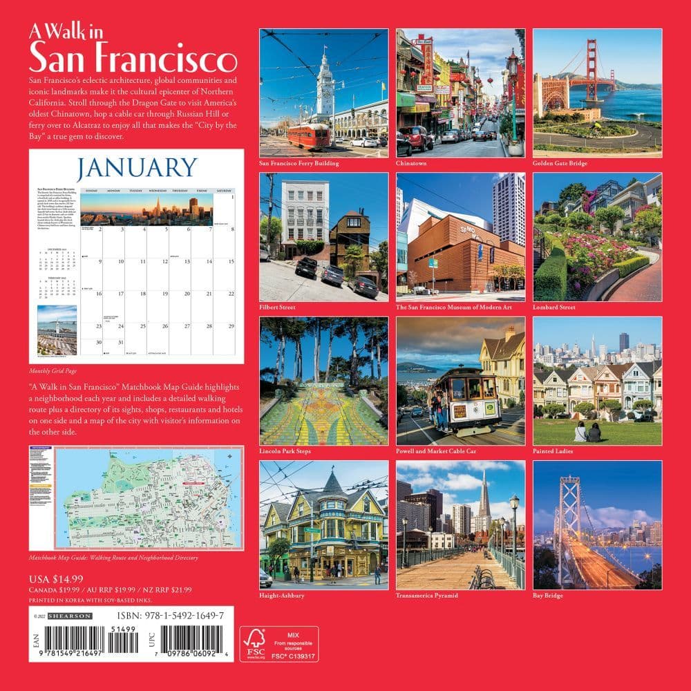 Walk In San Francisco 2022 Wall Calendar - Calendars.com