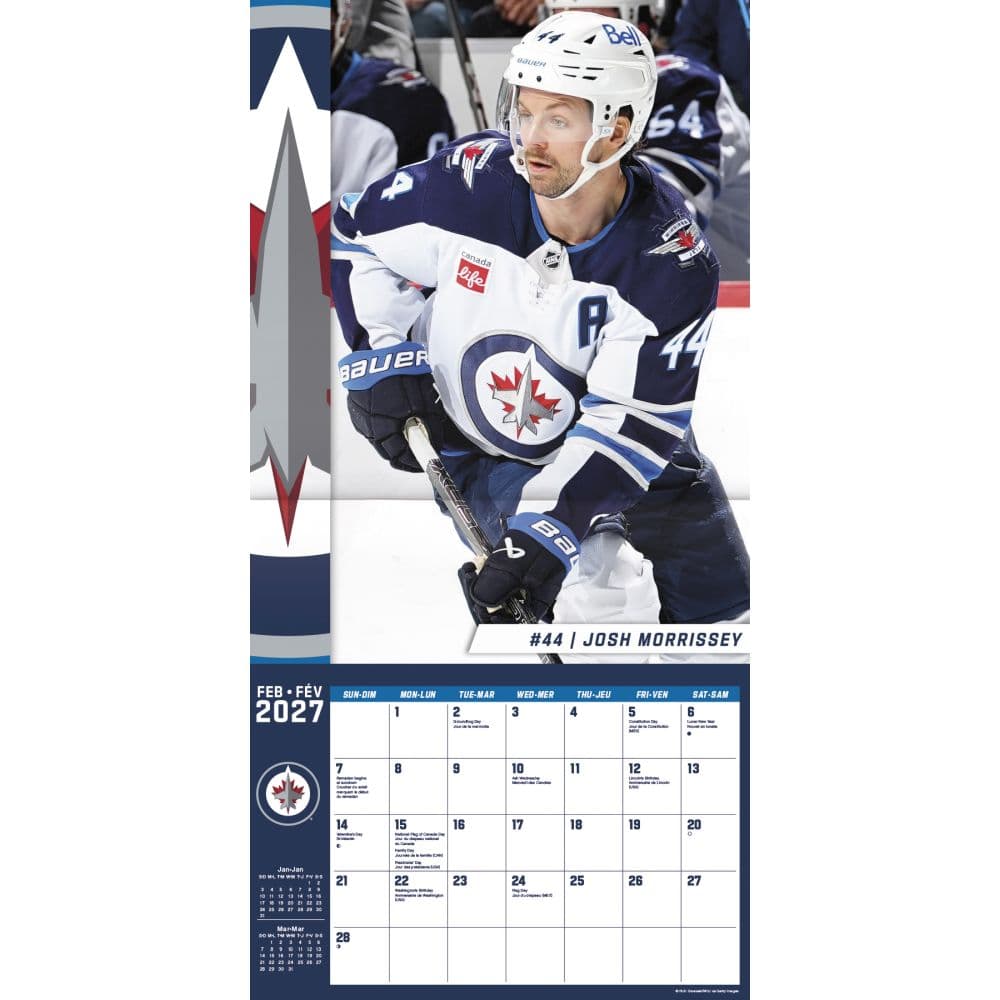 Winnipeg Jets Bilingual French 2027 Wall Calendar Third Alternate Image