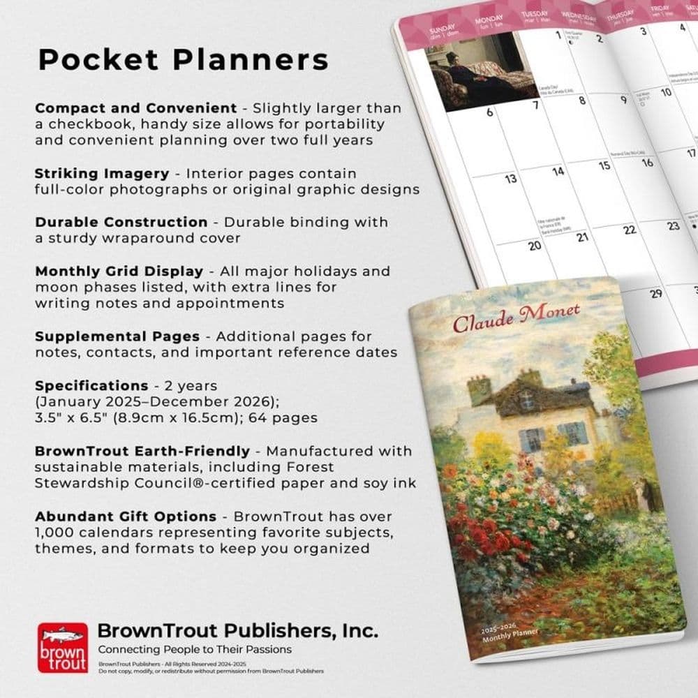 Monet 2 Year 2025 Pocket Planner Seventh Alternate Image