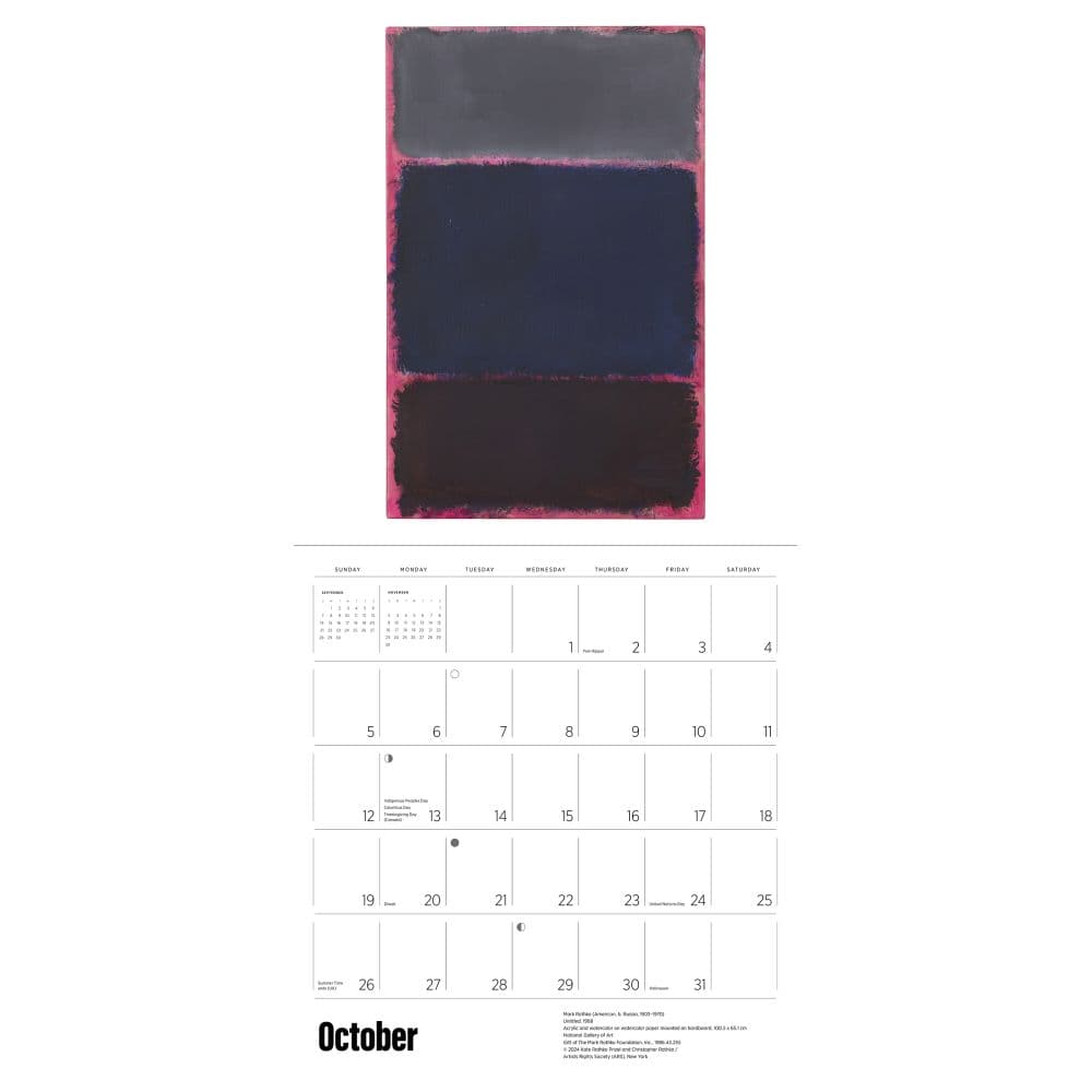 Rothko 2025 Wall Calendar Second Alternate Image width="1000" height="1000"