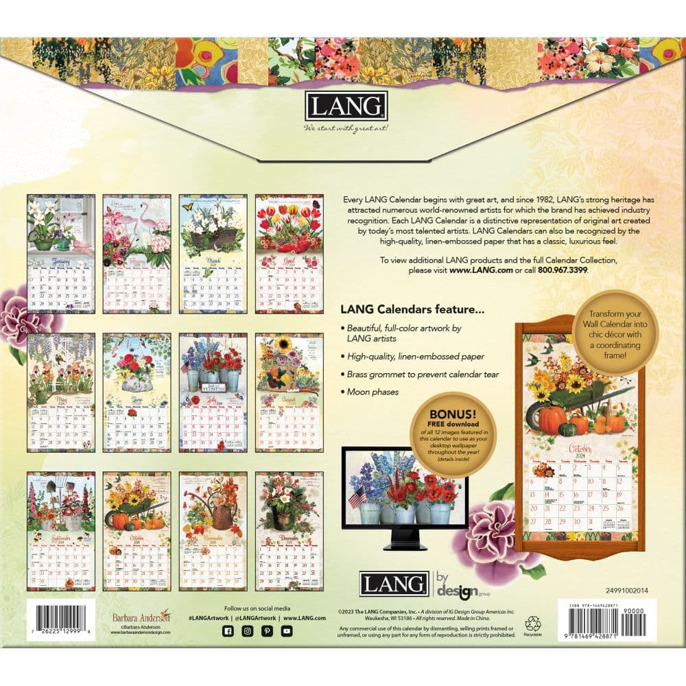 Garden Botanicals 2024 Wall Calendar