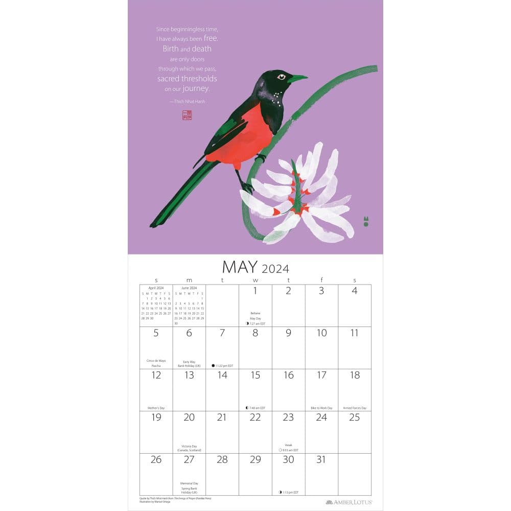 Thich Nhat Hanh 2025 Mini Wall Calendar