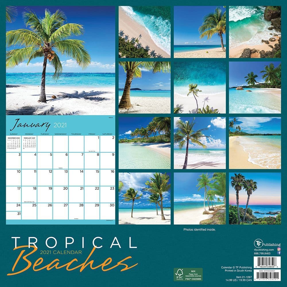 Tropical Beaches Wall Calendar Calendars Com