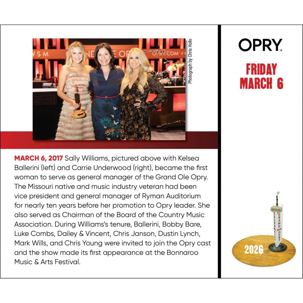 Grand Ole Opry 2026 Desk Calendar Fourth Alternate Image