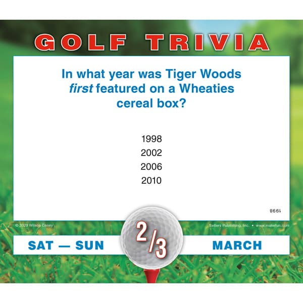 Golf Trivia 2024 Desk Calendar interior 2