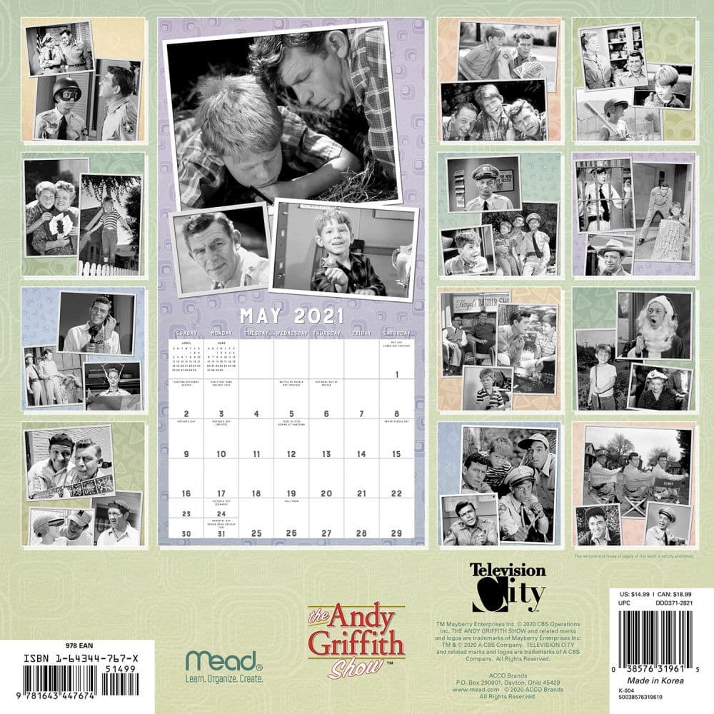 Andy Griffith Show Wall Calendar