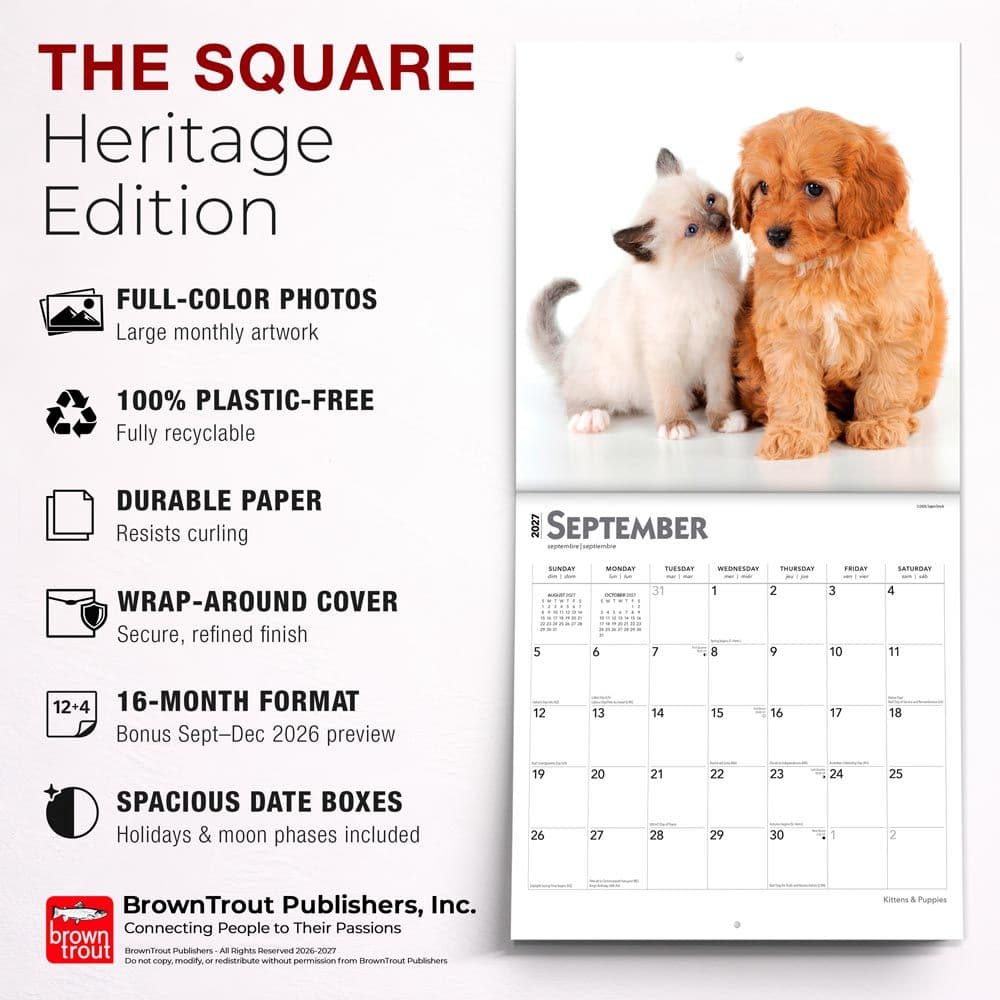 Kittens And Puppies 2027 Wall Calendar Sixth Alternate Image