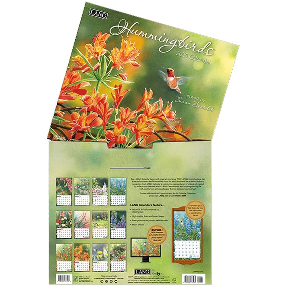 Hummingbirds by Susan Bourdet 2025 Wall Calendar