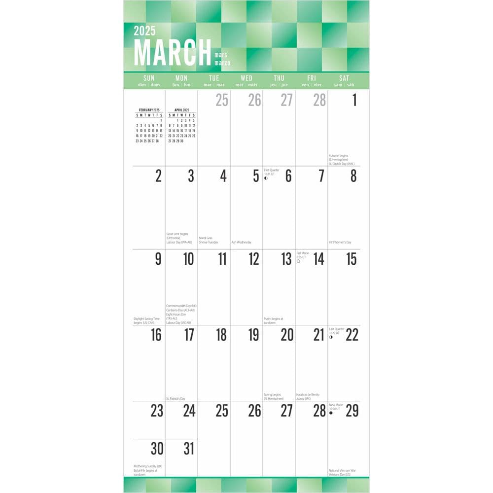 Jumbo Grid Large Print Plato 2025 Wall Calendar