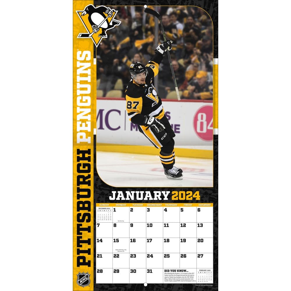 NHL Sidney Crosby 2024 Wall Calendar Alt2